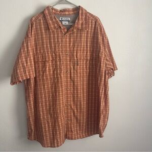Columbia Men's shirt shirt sleeve Casual Button up fall plaid size 3X vented